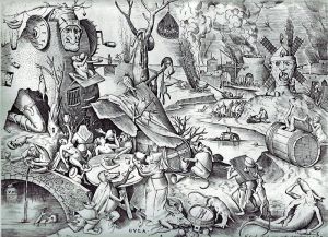 Bruegel il vecchio, La Gola, stampa calcografica,1557